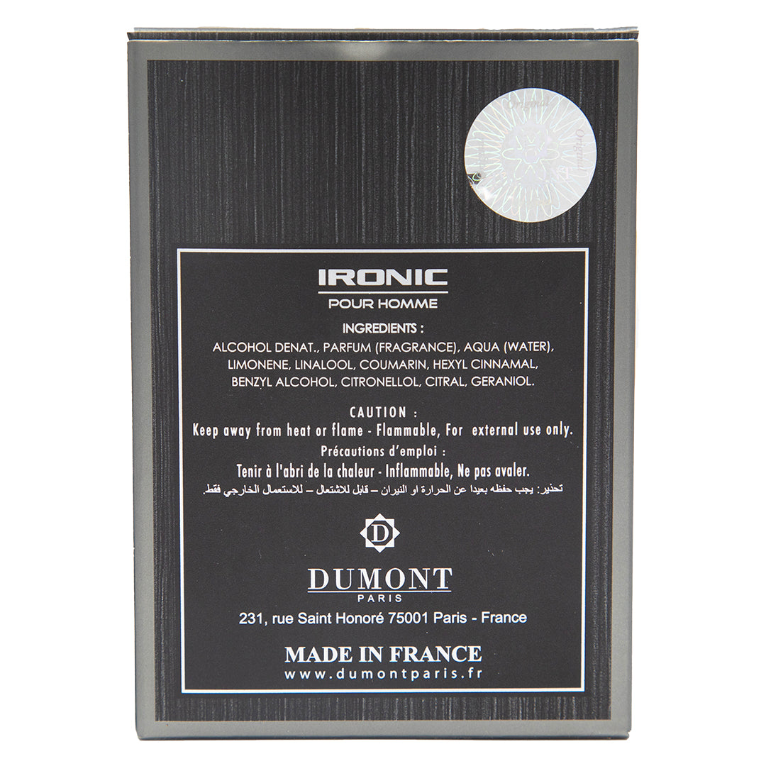 DUMONT - IRONIC POUR HOMME  M 3.4 EDT SP. 100 ml